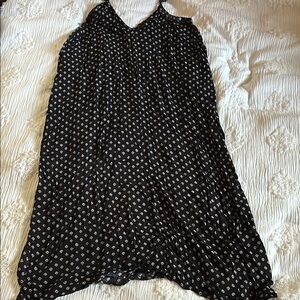 Black and White Patterned Flowy Maxi Dress, adjustable straps, S/M, Lulus
